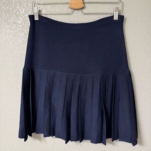 St. John Vintage Navy Blue Knit Pleated Skirt